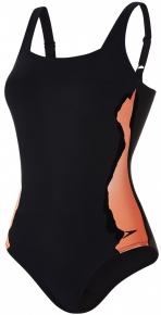 Costum de baie de damă Speedo Auragleam 1 Piece Black/Fluo Orange/White
