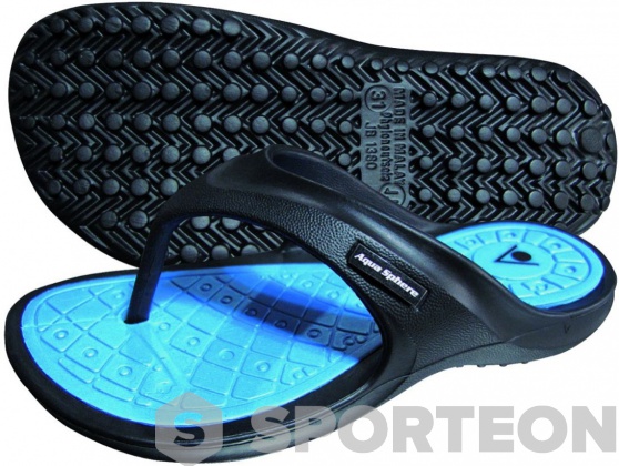 Papuci flip flop pentru copii Aqua Sphere Tyre Junior Black/Light Blue