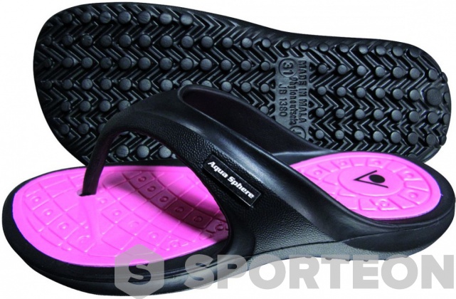 Papuci flip flop pentru copii Aqua Sphere Tyre Junior Black/Pink