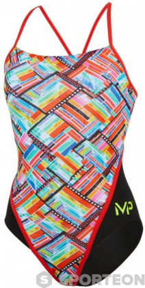 Costum de baie de damă Michael Phelps Subway Racing Back Multicolor/Black