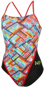 Costum de baie de damă Michael Phelps Subway Racing Back Multicolor/Black