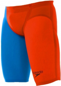 Costum de înot de concurs pentru bărbați Speedo Fastskin LZR Racer Elite 2 Jammer Hot Orange/Bondi Blue