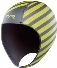 Cască de înot din neopren Tyr Hi-Vis Neoprene Cap Yellow/Black