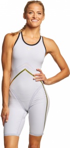 Costum de baie competiție femei Finis Rival Open Back Kneeskin White