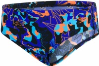 Costum de înot pentru băieți Speedo Lava Dive Allover 6.5cm Brief Boy Black/Amparo Blue/Fluo Orange