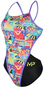 Costum de baie de damă Michael Phelps Riviera Open Back Multicolor/Black
