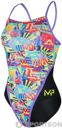 Costum de baie de damă Michael Phelps Riviera Racing Back Multicolor/Black
