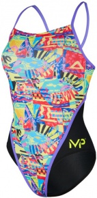 Costum de baie de damă Michael Phelps Riviera Racing Back Multicolor/Black