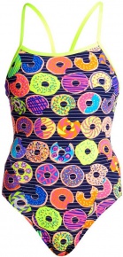 Costum de baie de damă Funkita Dunking Donuts Single Strap One Piece