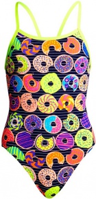 Costum de baie fete Funkita Dunking Donuts Single Strap One Piece Girls Costum de baie fete Funkita Dunking Donuts Single Strap One Piece Girls