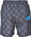 Pantaloni scurți pentru înot Arena Printed Check 2 Boxer Grey/Turquoise