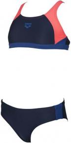 Costum de baie fete Arena Ren Two Pieces Junior Navy/Shiny Pink/Royal