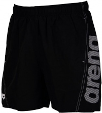 Șorturi de înot bărbați Arena Fundamentals Arena Logo Boxer Black/White Șorturi de înot bărbați Arena Fundamentals Arena Logo Boxer Black/White