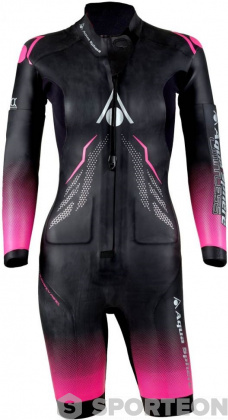 Costum de neopren pentru Swim Run de damă Aqua Sphere Aquaskin Swim-Run Limitless Shorty Women Black/Pink