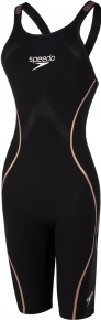Costum de baie competiție femei Speedo Fastskin LZR Pure Intent Openback Kneeskin Black/Rose Gold