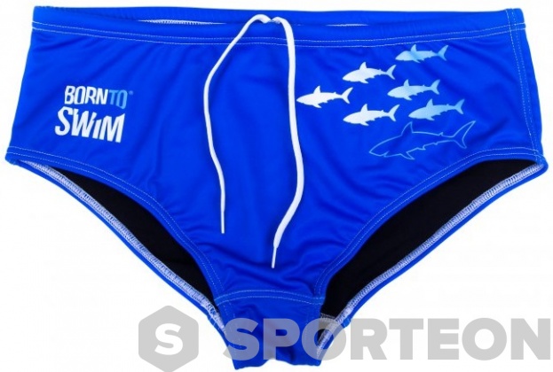 Costum de baie bărbați BornToSwim Sharks Brief Blue