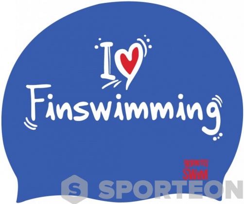 Cască de înot BornToSwim I Love Finswimming Cap