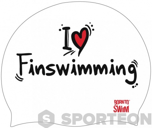 Cască de înot BornToSwim I Love Finswimming Cap