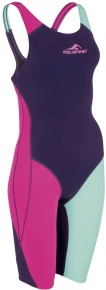 Costum de baie competiție femei Aquafeel N2K Openback I-NOV Racing Navy/Green/Pink