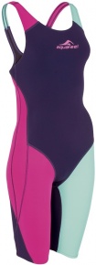 Costum de înot de concurs pentru fete Aquafeel N2K Openback I-NOV Racing Girls Navy/Green/Pink