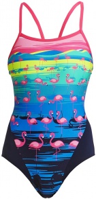 Costum de baie de damă Funkita Flamingo Flood Single Strap One Piece
