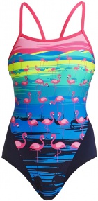 Costum de baie de damă Funkita Flamingo Flood Single Strap One Piece Costum de baie de damă Funkita Flamingo Flood Single Strap One Piece