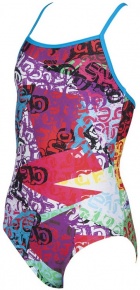 Costum de baie fete Arena Crazy Light Drop One Piece Junior Turquoise/Multi