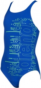 Costum de baie fete Arena Little Stars V Back One Piece Junior Neon Blue/Golf Green Costum de baie fete Arena Little Stars V Back One Piece Junior Neon Blue/Golf Green