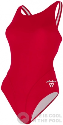 Costum de baie de damă Michael Phelps Solid Comp Back Red