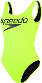 Speedo Logo Deep U-Back 1 Piece Fluo Yellow/Black