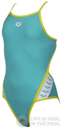 Costum de baie de damă Arena Team Stripe Super Fly Back One Piece Junior Mint/Soft Green