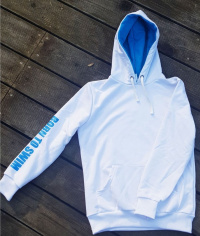 Bluză de sport cu glugă pentru copii BornToSwim Sweatshirt Hoodie Junior White/Turquoise