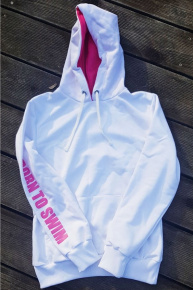 Bluză de sport cu glugă pentru copii BornToSwim Sweatshirt Hoodie Junior White/Pink