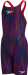 Costum de baie fete Speedo Fastskin Endurance+ Openback Kneeskin Girl Black/Dragonfire Orange/Punchy Pink/Blue Flame