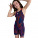 Costum de baie fete Speedo Fastskin Endurance+ Openback Kneeskin Girl Black/Dragonfire Orange/Punchy Pink/Blue Flame