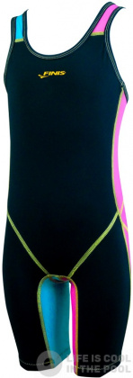 Costum de înot de concurs pentru fete Finis Fuse Open Back Kneeskin Junior Cotton Candy