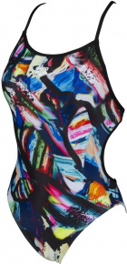 Arena Colourful Paintings Lace Back One Piece Black/Multi Arena Colourful Paintings Lace Back One Piece Black/Multi