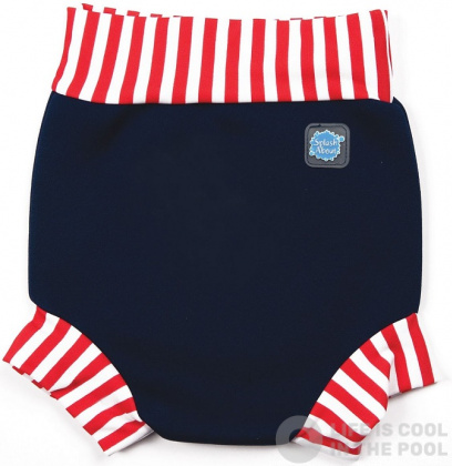 Costum de înot pentru sugari Splash About Happy Nappy Navy/Red Stripe