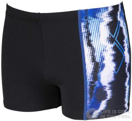 Costum de baie bărbați Arena Infinite Stripe Short Black/Neon Blue/Multi