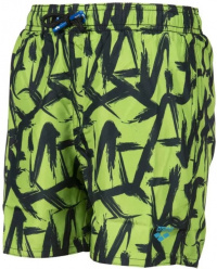 Șort de înot pentru băieți Arena Fundamentals Allover Boxer Junior Soft Green/Multi