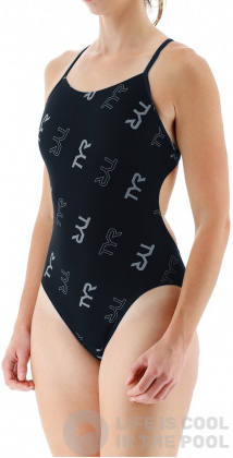 Costum de baie de damă Tyr Cascading Cutoutfit Black/Grey