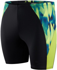 Costum de baie bărbați Speedo ECO Endurance+ Splice Mid Jammer Black/Atomic Lime/Nordic Teal Costum de baie bărbați Speedo ECO Endurance+ Splice Mid Jammer Black/Atomic Lime/Nordic Teal