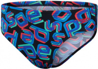 Costum de înot pentru băieți Speedo Digi Allover 6.5cm Brief Boy Black/Lava Red/Neon Absinthe/Blue