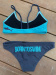 Costum de baie de damă BornToSwim Sharks Bikini Black/Turquoise