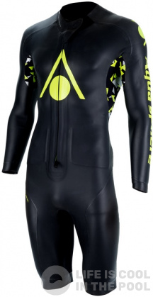Costum din neopren pentru Swim Run bărbați Aqua Sphere Aquaskin Swim-Run Limitless V2 Shorty Men Black/Bright Green