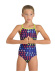 Arena Girls Carnival Swimsuit Lightdrop Back Soft Green/Multi