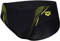 Arena Swim Briefs Graphic Black/Soft Green