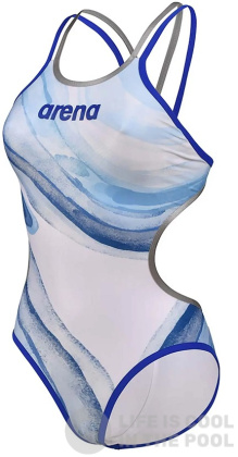 Arena One Dreams Double Cross One Piece Neon Blue/Silver/White