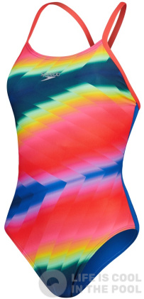 Speedo Allover Fixed Crossback Blue/Pink