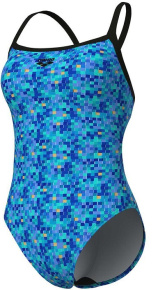 Arena Pooltiles Swimsuit Challenge Back Black/Blue Multi Arena Pooltiles Swimsuit Challenge Back Black/Blue Multi